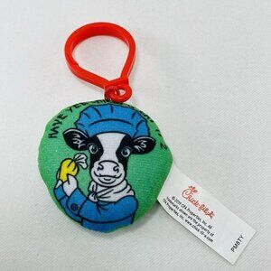 Chick Fil A Backpack Bag Clip Cow Plush Eat Chicken Funny Keychain Key Holder